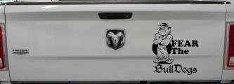Fear The Bulldogs Decal Sports Car or Truck Window Decal Sticker (Black)