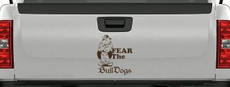 Fear The Bulldogs Decal Sports Car or Truck Window Decal Sticker (Brown)
