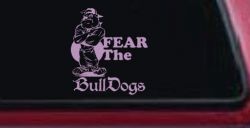 Fear The Bulldogs Decal Sports Car or Truck Window Decal Sticker (Lilac)