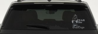 Fear The Bulldogs Decal Sports Car or Truck Window Decal Sticker (Telegrey)