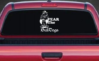 Fear The Bulldogs Decal Sports Car or Truck Window Decal Sticker