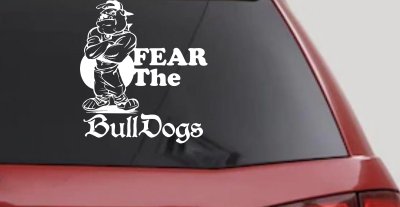 Fear The Bulldogs Vinyl Decal for Car Truck Window Sticker