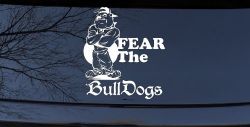 Fear The Bulldogs Decal Sports Car or Truck Window Decal Sticker