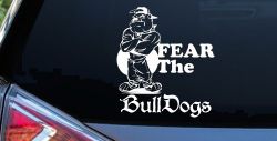 Fear The Bulldogs Decal Sports Car or Truck Window Decal Sticker