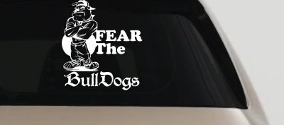 Fear The Bulldogs Vinyl Decal for Car Truck Window Sticker