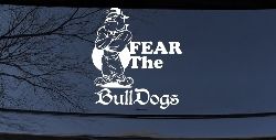 Fear The Bulldogs Decal Sports Car or Truck Window Decal Sticker