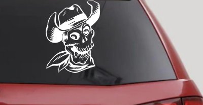 Western Cowboy Skull Decal for Car Truck Window Vinyl Sticker