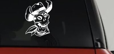 Western Cowboy Skull Decal for Car Truck Window Vinyl Sticker