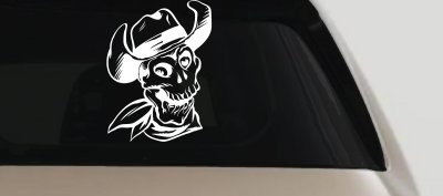 Western Cowboy Skull Decal for Car Truck Window Vinyl Sticker