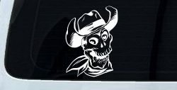 Western Cowboy Skull Car or Truck Window Decal Sticker