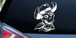 Western Cowboy Skull Car or Truck Window Decal Sticker