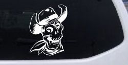 Western Cowboy Skull Car or Truck Window Decal Sticker