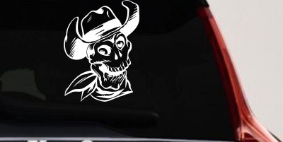 Western Cowboy Skull Decal for Car Truck Window Vinyl Sticker