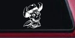 Western Cowboy Skull Car or Truck Window Decal Sticker