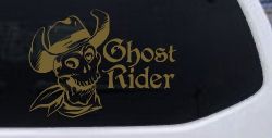 Ghost Rider Cowboy Skull Car Truck Window Vinyl Decal Sticker (Gold)