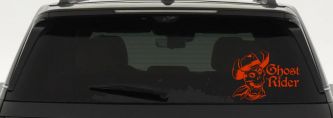 Ghost Rider Cowboy Skull Car or Truck Window Decal Sticker (Orange Red)