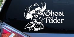 Ghost Rider Cowboy Skull Car or Truck Window Decal Sticker