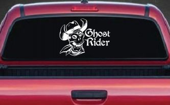 Ghost Rider Cowboy Skull Car or Truck Window Decal Sticker