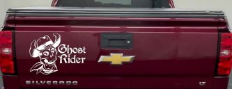 Ghost Rider Cowboy Skull Car or Truck Window Decal Sticker (White)