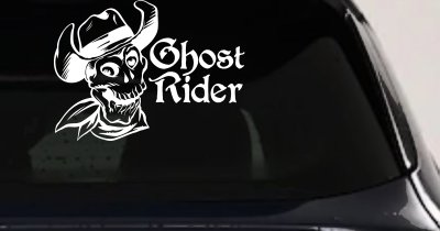 Ghost Rider Cowboy Skull Car Truck Window Vinyl Decal Sticker