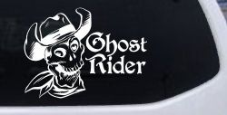 Ghost Rider Cowboy Skull Car or Truck Window Decal Sticker