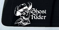 Ghost Rider Cowboy Skull Car or Truck Window Decal Sticker