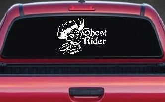 Ghost Rider Cowboy Skull Car or Truck Window Decal Sticker