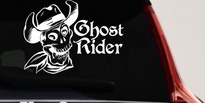 Ghost Rider Cowboy Skull Car Truck Window Vinyl Decal Sticker