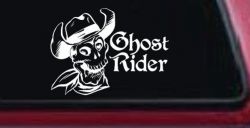 Ghost Rider Cowboy Skull Car or Truck Window Decal Sticker