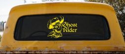 Ghost Rider Cowboy Skull Car Truck Window Vinyl Decal Sticker (Yellow)