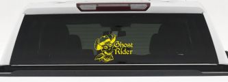 Ghost Rider Cowboy Skull Car or Truck Window Decal Sticker (Yellow)