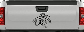 Snowboard Rider Sports Car or Truck Window Decal Sticker (Black)