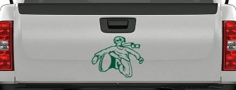 Snowboard Rider Sports Car or Truck Window Decal Sticker (Dark Green)