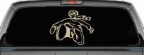 Snowboard Rider Sports Car or Truck Window Decal Sticker (Desert Sand)