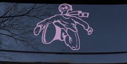 Snowboard Rider Sports Car or Truck Window Decal Sticker (Lilac)