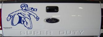 Snowboard Rider Sports Car or Truck Window Decal Sticker (Navy)