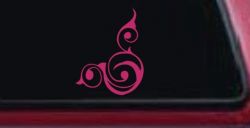 Inside Corner Swirl Car or Truck Window Decal Sticker (Hot Pink)