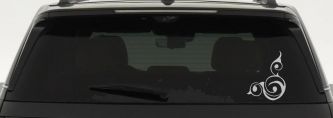 Inside Corner Swirl Car or Truck Window Decal Sticker (Light Gray)