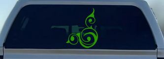 Inside Corner Swirl Car or Truck Window Decal Sticker (Lime)