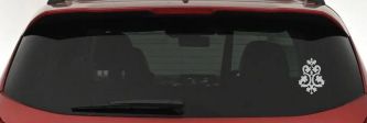Swirl Vine Accents Car or Truck Window Decal Sticker (Light Gray)