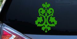 Swirl Vine Decal for Car & Truck Windows - Elegant Vinyl Accent (Lime)