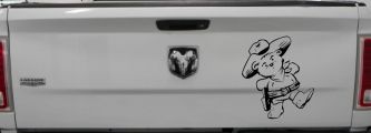 Cowboy Western Teddy Bear Western Car or Truck Window Decal Sticker (Black)