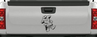 Cowboy Western Teddy Bear Western Car or Truck Window Decal Sticker (Black)