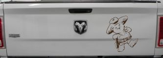Cowboy Western Teddy Bear Western Car or Truck Window Decal Sticker (Brown)