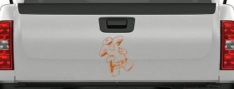 Cowboy Western Teddy Bear Western Car or Truck Window Decal Sticker (Nut Brown)