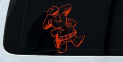 Cowboy Western Teddy Bear Western Car or Truck Window Decal Sticker (Orange Red)