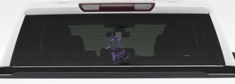Cowboy Western Teddy Bear Western Car or Truck Window Decal Sticker (Purple)