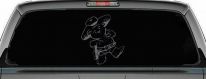 Cowboy Western Teddy Bear Western Car or Truck Window Decal Sticker (Silver)