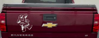 Cowboy Western Teddy Bear Western Car or Truck Window Decal Sticker (White)