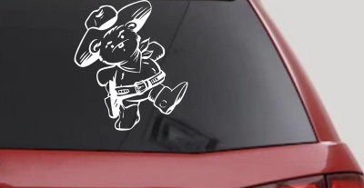 Cowboy Teddy Bear Decal Western Truck Car Window Vinyl Sticker